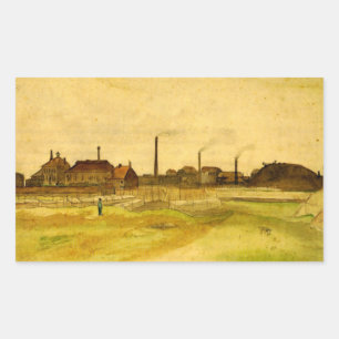 Sticker Rectangulaire Coalmine dans le Borinage par Vincent van Gogh