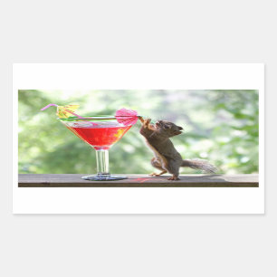 Sticker Rectangulaire Cocktail d'écureuil