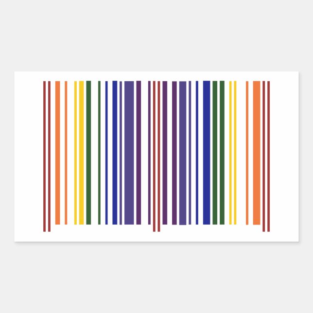 Sticker Rectangulaire Code barre double arc-en-ciel (Devant)
