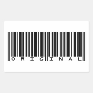 Sticker Rectangulaire Code-barres de conception de texte ORIGINAL