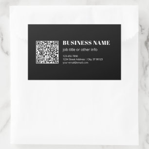 Sticker Rectangulaire Code QR personnalisé & Texte rétro-moderne modifia
