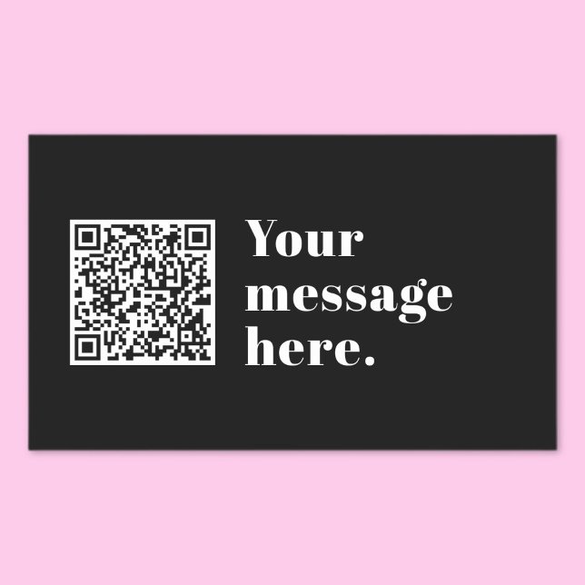 Sticker Rectangulaire Code QR téléchargé et texte rétro modifiable (Créateur téléchargé)