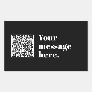 Sticker Rectangulaire Code QR téléchargé et texte rétro modifiable