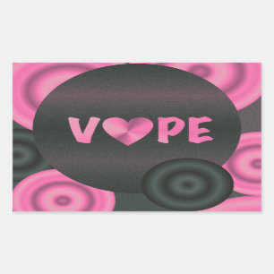 Sticker Rectangulaire Coeur du rose 3D Vape de sucrerie de coton