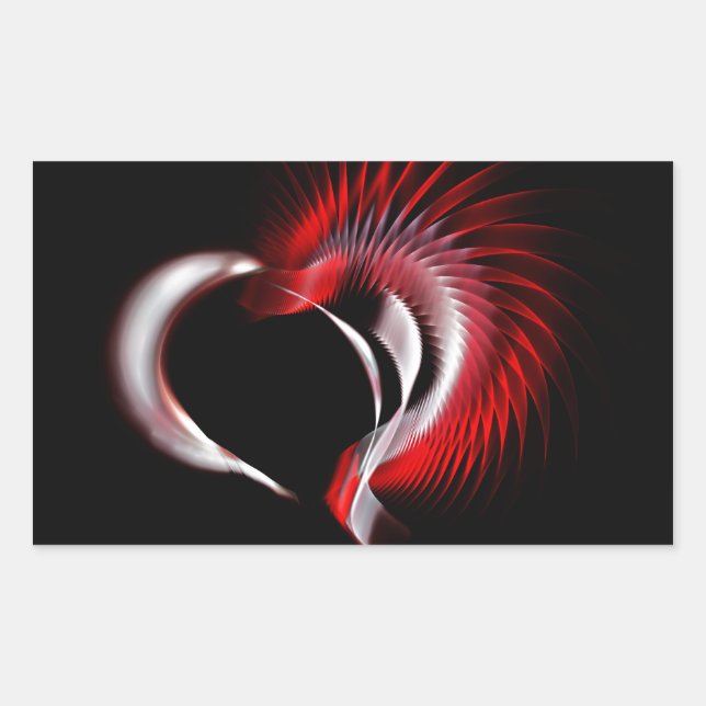 Sticker Rectangulaire Coeur métallique (Devant)