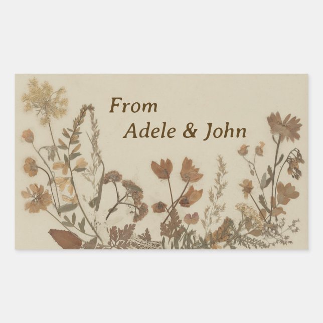 Sticker Rectangulaire Collage de fleurs anciennes (Devant)