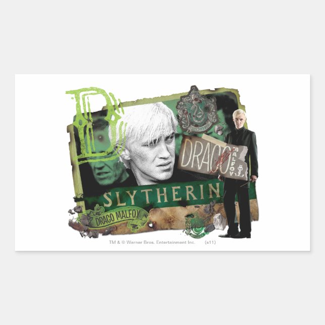 Sticker Rectangulaire Collage Draco Malfoy 1 (Devant)