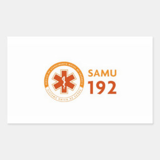 Sticker Rectangulaire Colle Logomarca SAMU 192 - fond blanc