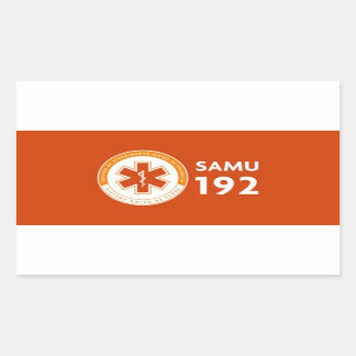 Sticker Rectangulaire Colle Logomarca SAMU 192 - fond rouge