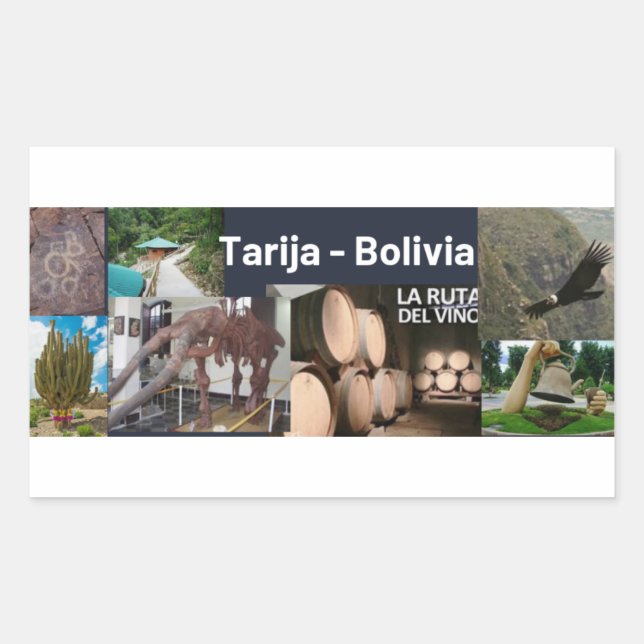 Sticker Rectangulaire Colle Tarija Bolivie (Devant)