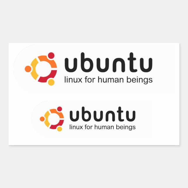 Sticker Rectangulaire Colle Ubuntu - Linux sera de human beings (Devant)