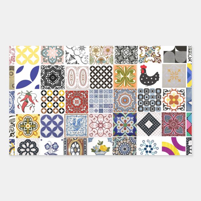 Sticker Rectangulaire Collection Azulejos (Devant)