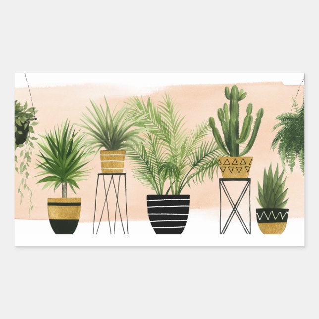 Sticker Rectangulaire Collection d'oasis intérieure (Devant)