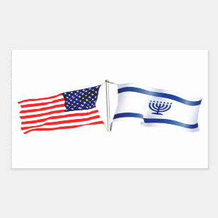 Sticker Rectangulaire Collection israélienne de drapeau américain