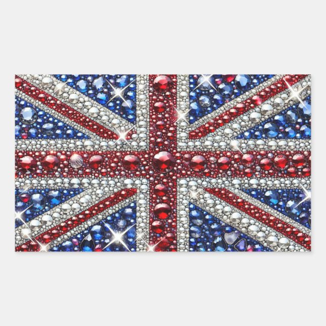 Sticker Rectangulaire Collier rectangle aux couleurs britanniques (Devant)
