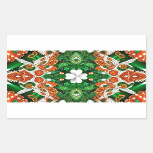 Sticker Rectangulaire Collier rectangle aux couleurs irlandaises