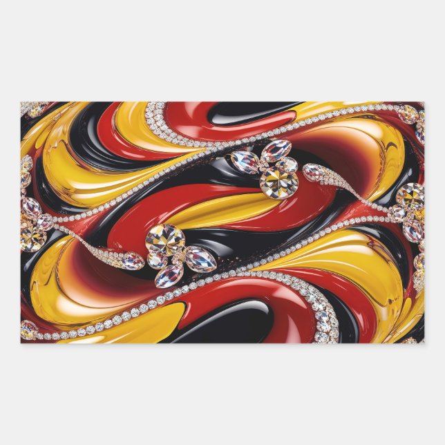 Sticker Rectangulaire Collier rectangle avec couleurs belges (Devant)