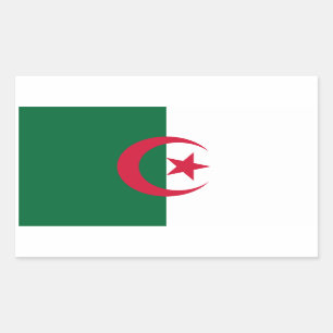 Sticker Rectangulaire Collier rectangle avec Drapeau d'Algérie