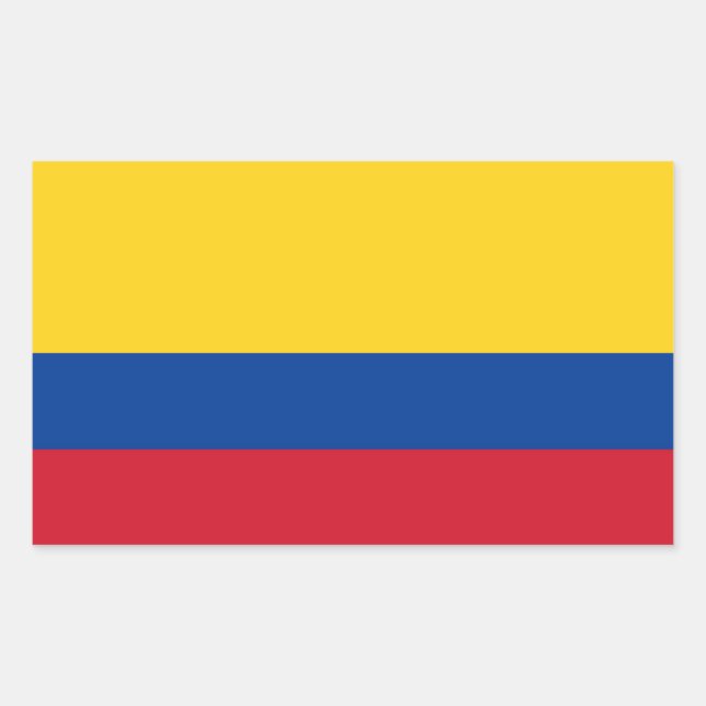 Sticker Rectangulaire Collier rectangle avec Drapeau de Colombie (Devant)