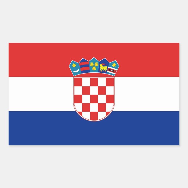 Sticker Rectangulaire Collier rectangle avec Drapeau de Croatie (Devant)