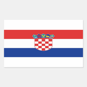 Sticker Rectangulaire Collier rectangle avec Drapeau de Croatie