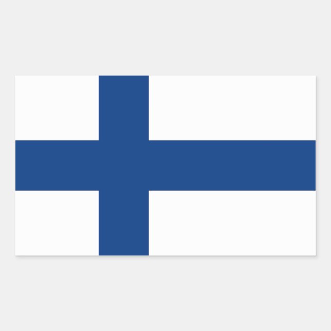 Sticker Rectangulaire Collier rectangle avec Drapeau de Finlande (Devant)