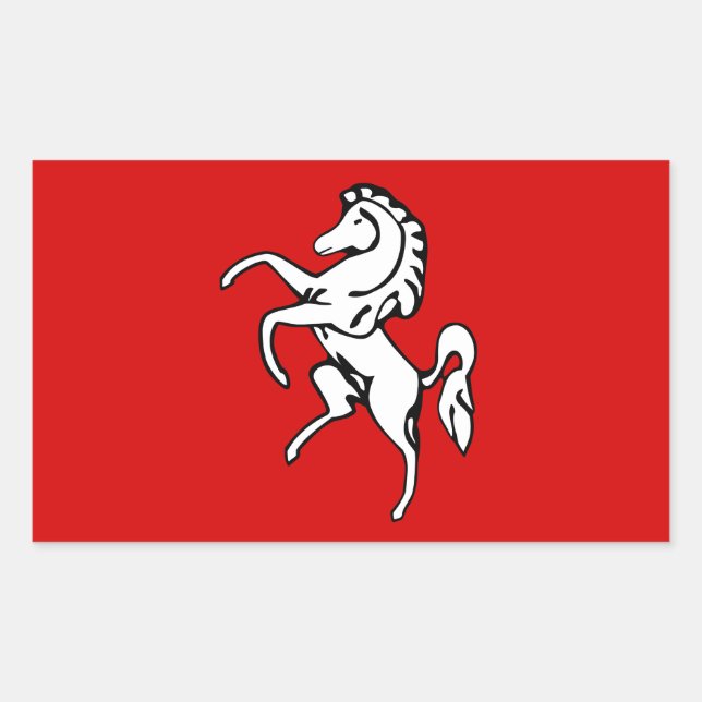 Sticker Rectangulaire Collier rectangle avec Drapeau de Kent, Angleterre (Devant)
