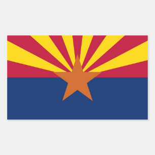 Sticker Rectangulaire Collier rectangle avec Drapeau de l'Arizona, États