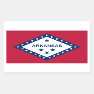 Sticker Rectangulaire Collier rectangle avec Drapeau de l'Arkansas, U.S.