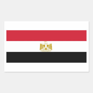 Sticker Rectangulaire Collier rectangle avec Drapeau de l'Egypte