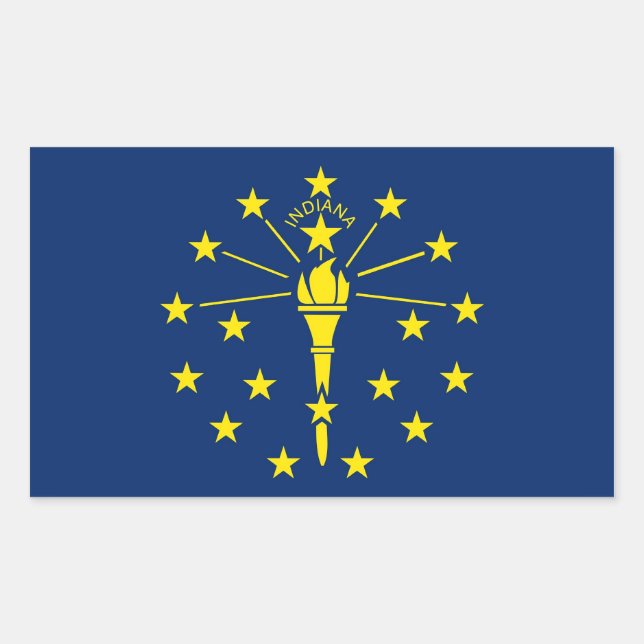 Sticker Rectangulaire Collier rectangle avec Drapeau de l'Indiana, États (Devant)