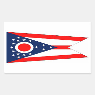 Sticker Rectangulaire Collier rectangle avec Drapeau de l'Ohio, États-Un