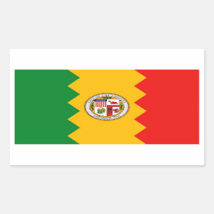 Sticker Rectangulaire Collier rectangle avec Drapeau de Los Angeles