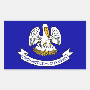 Sticker Rectangulaire Collier rectangle avec Drapeau de Louisiane, U.S.A