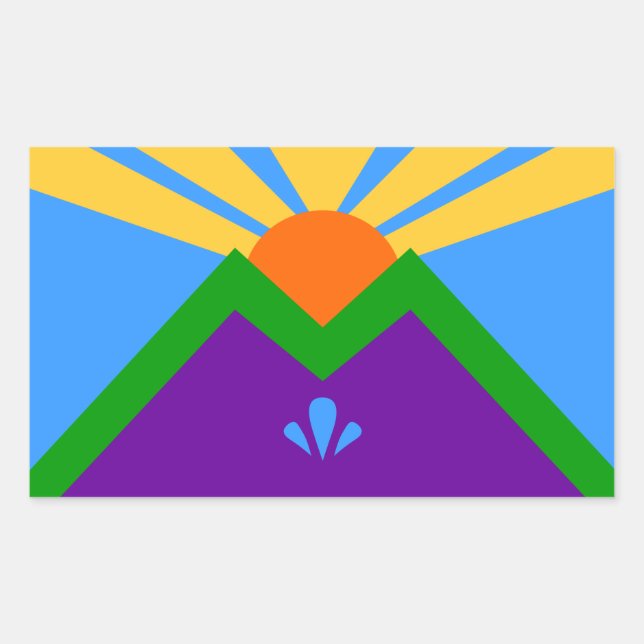 Sticker Rectangulaire Collier rectangle avec Drapeau de Manitou Springs (Devant)