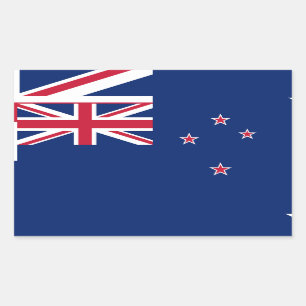 Sticker Rectangulaire Collier rectangle avec Drapeau de Nouvelle-Zélande