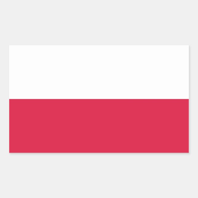 Sticker Rectangulaire Collier rectangle avec Drapeau de Pologne (Devant)