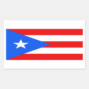 Sticker Rectangulaire Collier rectangle avec Drapeau de Porto Rico, U.S.