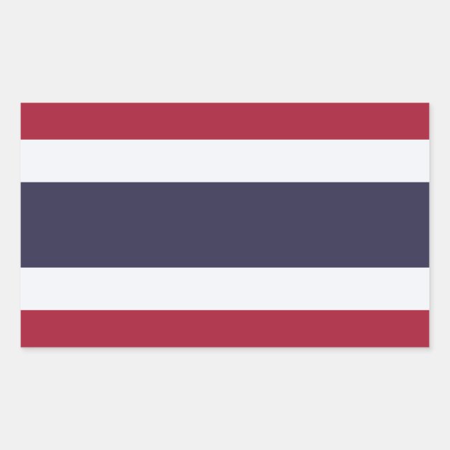 Sticker Rectangulaire Collier rectangle avec Drapeau de Thaïlande (Devant)