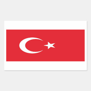 Sticker Rectangulaire Collier rectangle avec Drapeau de Turquie