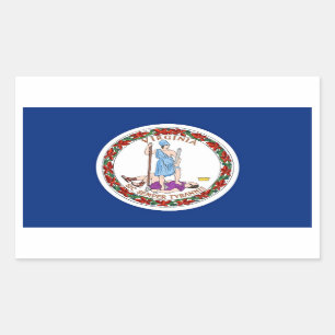 Sticker Rectangulaire Collier rectangle avec Drapeau de Virginie