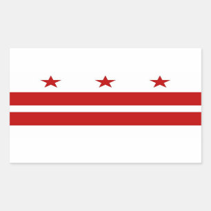 Sticker Rectangulaire Collier rectangle avec drapeau de Washington DC