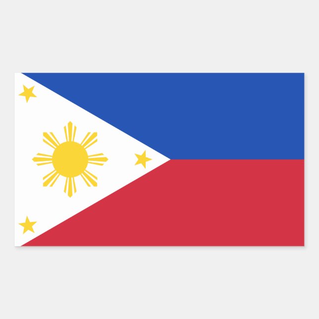 Sticker Rectangulaire Collier rectangle avec Drapeau des Philippines (Devant)