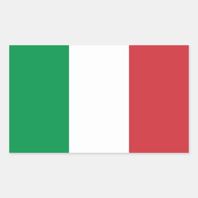 Sticker Rectangulaire Collier rectangle avec Drapeau d'Italie (Devant)