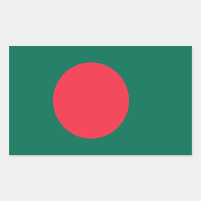 Sticker Rectangulaire Collier rectangle avec Drapeau du Bangladesh (Devant)