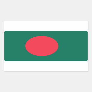 Sticker Rectangulaire Collier rectangle avec Drapeau du Bangladesh