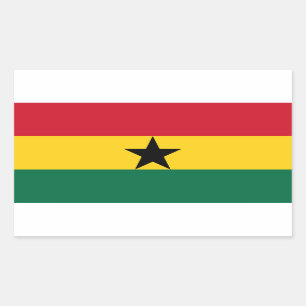 Sticker Rectangulaire Collier rectangle avec Drapeau du Ghana