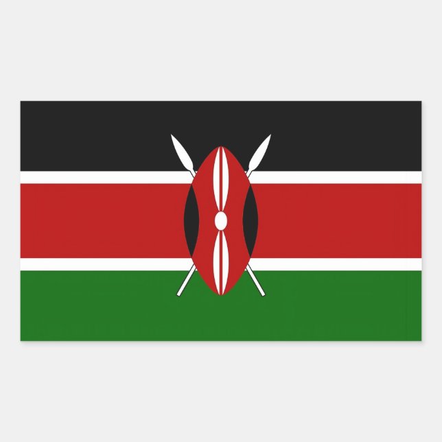 Sticker Rectangulaire Collier rectangle avec drapeau du Kenya (Devant)