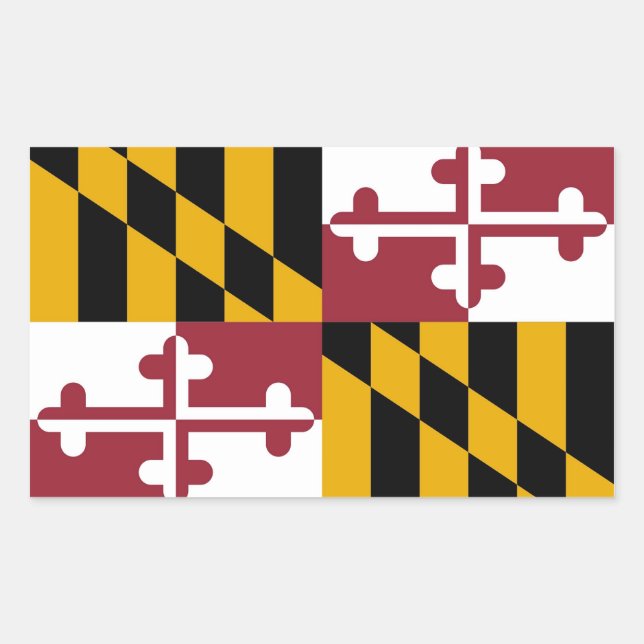 Sticker Rectangulaire Collier rectangle avec Drapeau du Maryland, États- (Devant)