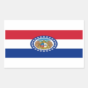Sticker Rectangulaire Collier rectangle avec Drapeau du Missouri, États-